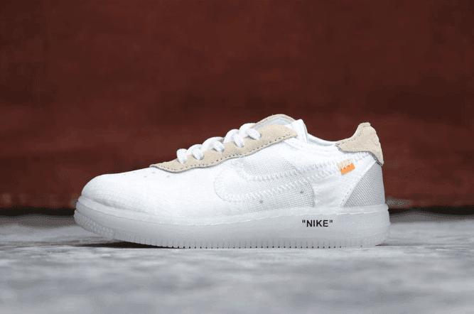 nike air force 1 td荧光白 耐克空军一号真标品质童鞋ow联名 货号:bv