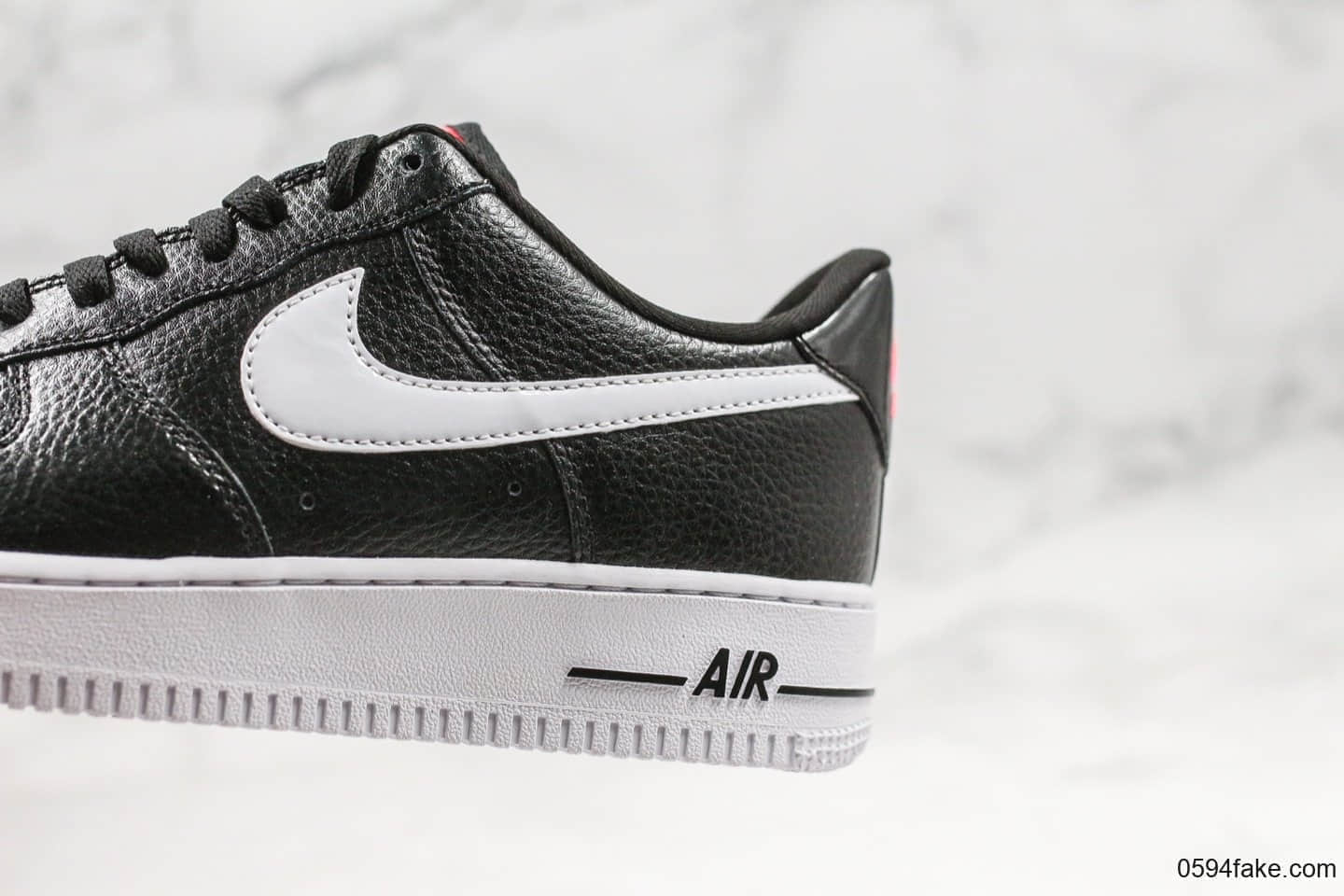 耐克nike air force 1 low'07纯原版本低帮空军一号白黑漆皮勾内置全