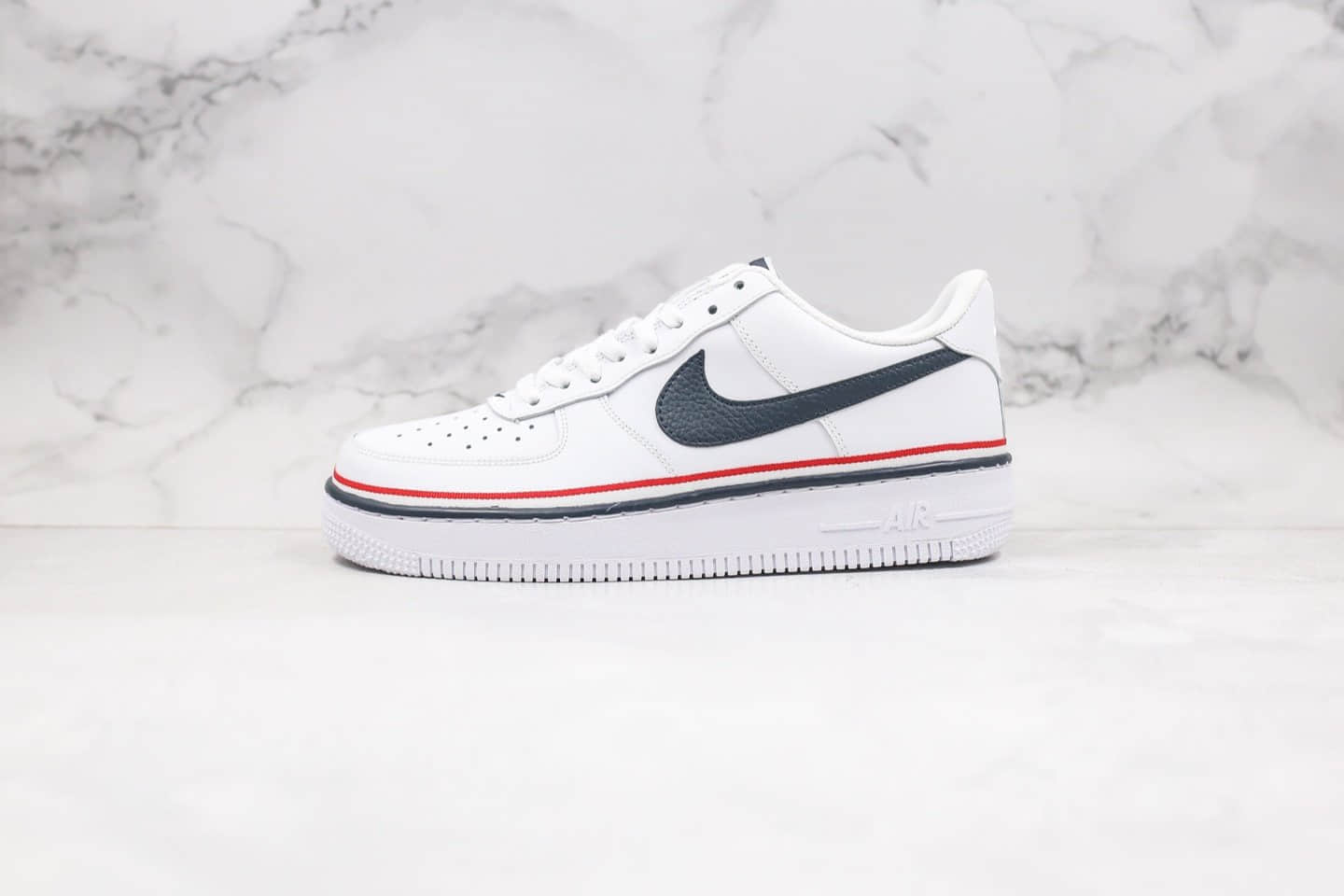 首页 耐克/nike air force 1系列 耐克空军一号黑白红色拼接缎带拼色