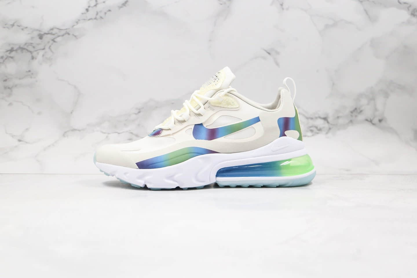 nikemax270react,耐克airmax270react 耐克nikemax270react纯原版本气垫鞋max270渐变白蓝色内置真实小潘