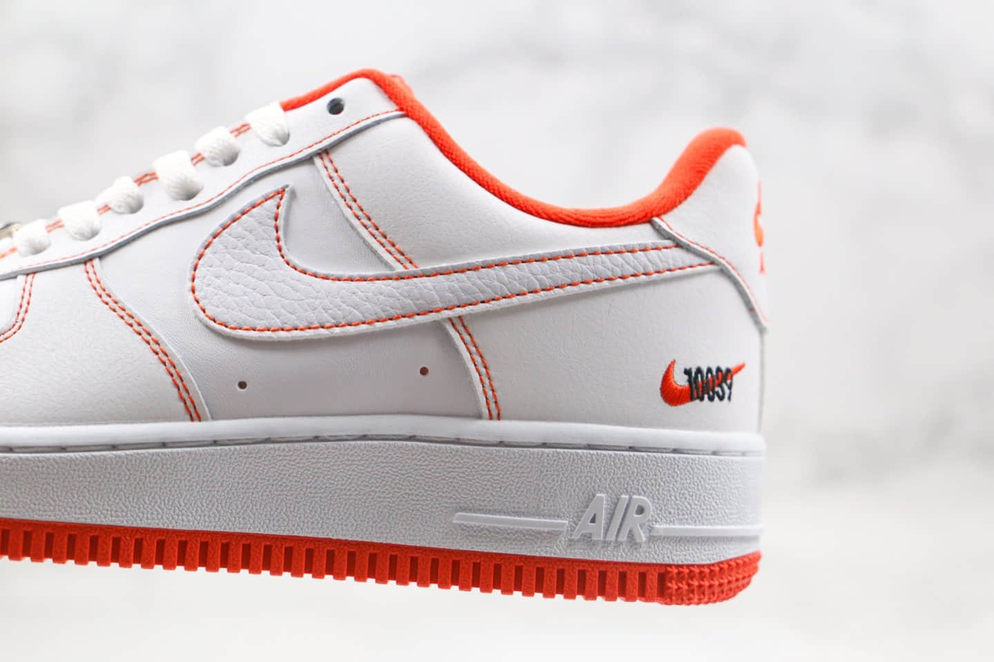 耐克nike air force 1纯原版本低帮空军一号白橙色内置气垫原盒原标