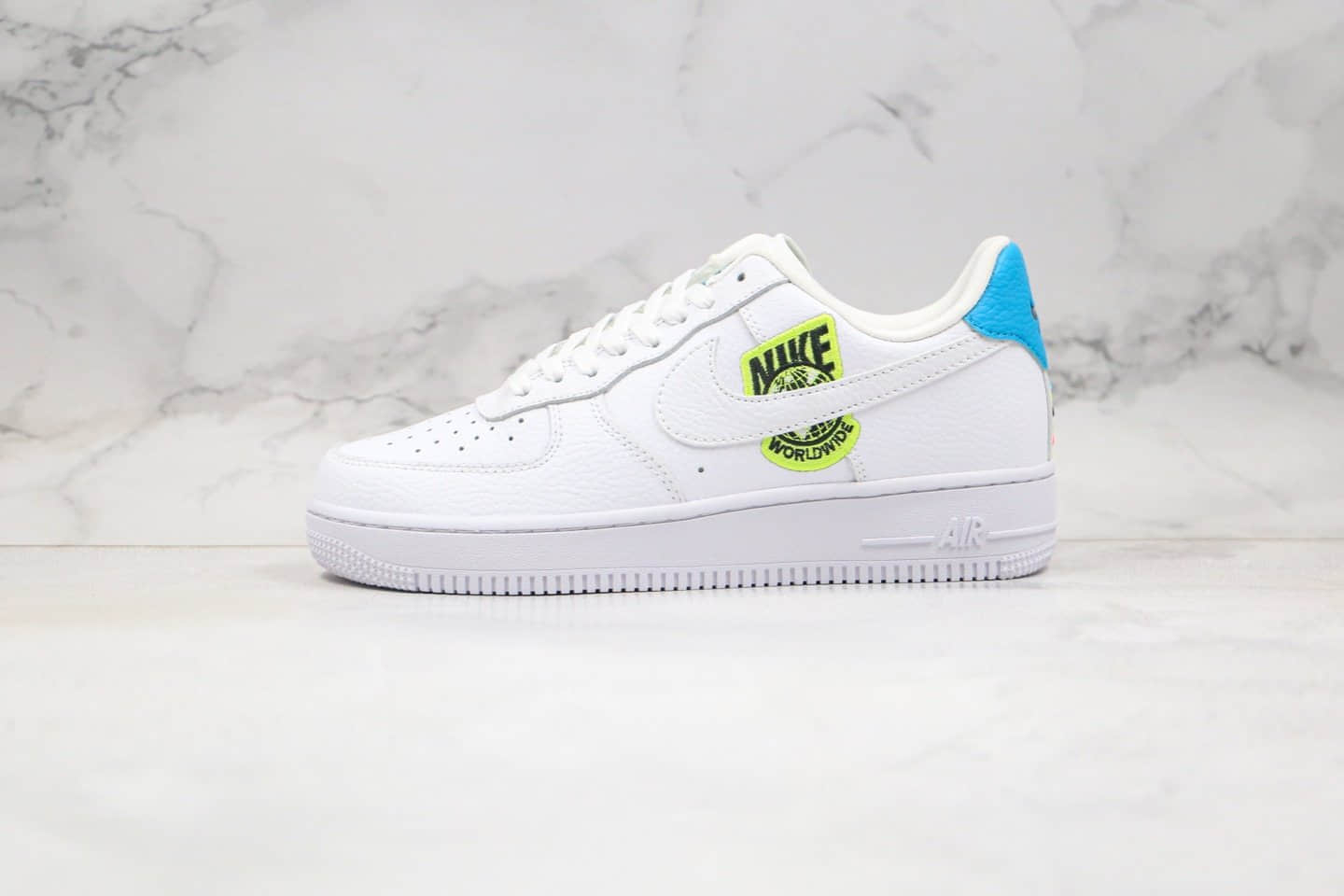 耐克nikeairforce107纯原版本低帮空军一号地球白蓝绿色彩虹小钩真头