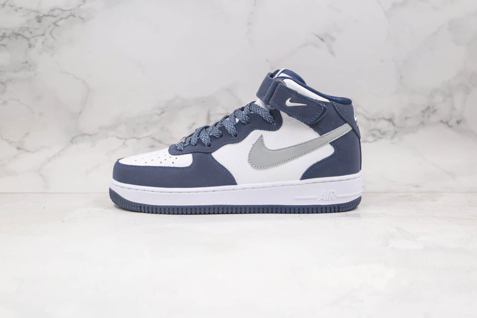 耐克nikeairforce107纯原版本中帮空军一号海军蓝板鞋内置全掌sole