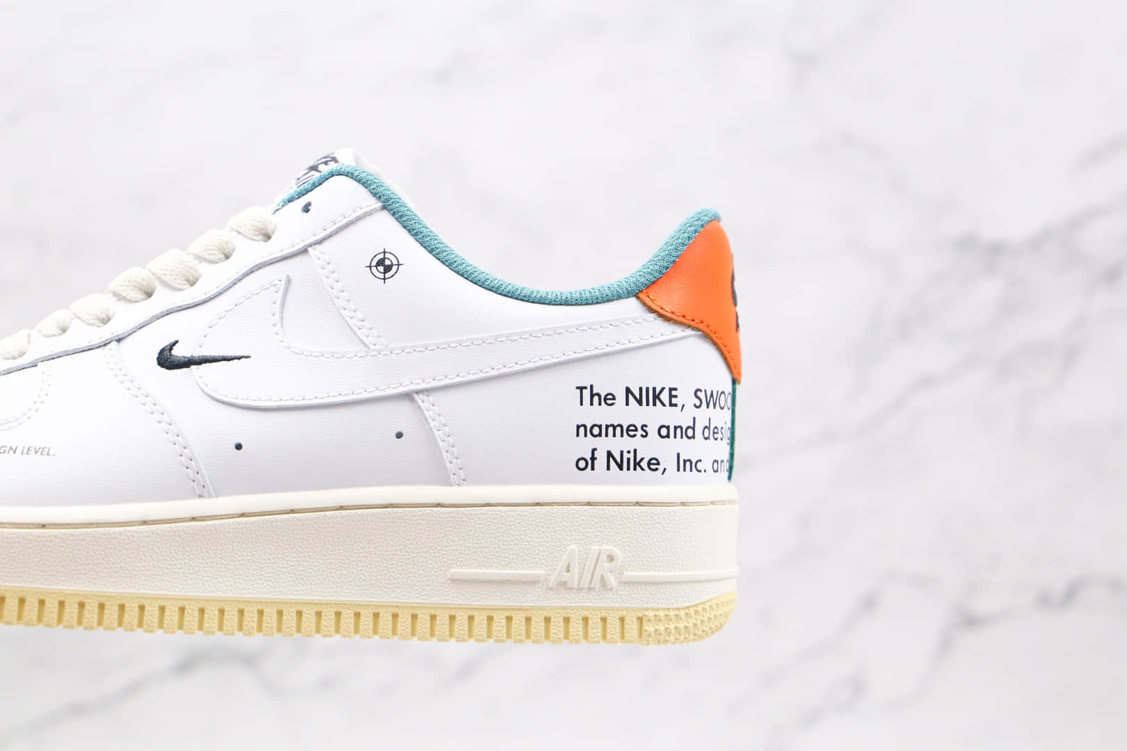耐克nike air force 1 low纯原版本低帮空军一号白绿橙板鞋内置气垫
