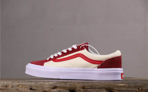 Vans Style 36 Marshmal米白红 万斯高品质真标低帮硫化底带半码休闲板鞋 货号：VN0A3DZ3OXS