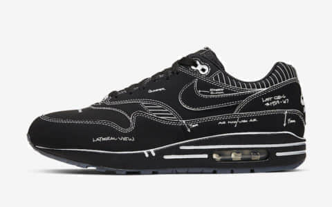 Nike Air Max 1“Black Schematic”耐克Max1全新黑白配色这个草稿太好看了吧！ 货号：CJ4286-001