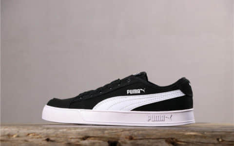 Puma Smash V2 Vulc Cv开口笑黑白 彪马虎扑版本公司级帆布开口笑带半码原装渠道 货号：365968-01