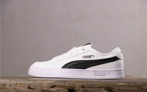 Puma Smash V2 Vulc Cv开口笑白黑 彪马高品质帆布开口笑公司级带半码原厂材料 货号：365968-02