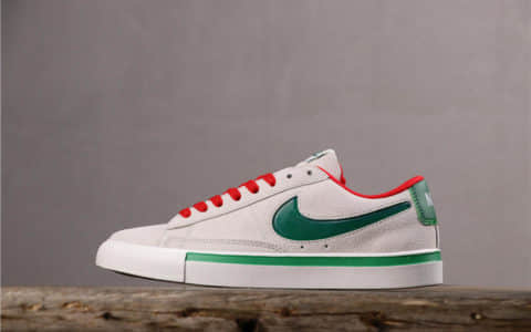 Nike Blazer Low 耐克公司级开拓者灰绿果冻勾全新翻毛皮复刻鞋时尚低帮板鞋 货号：371760-806