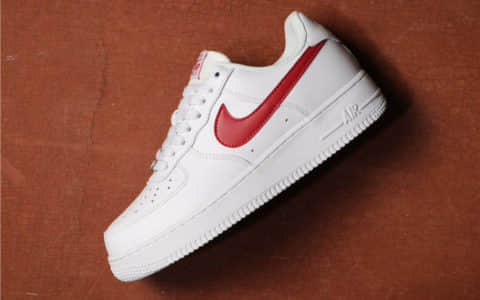 Nike Air Force 1奶白红 耐克空军一号真标带半码原档案原底原面原标 货号：315122-126