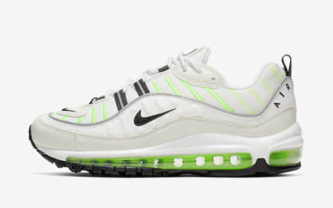 Nike Air Max 98 WMNS耐克全新Max98配色这个电光绿绿得发光 货号：AH6799-115