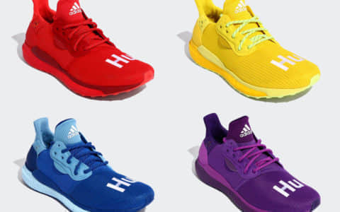Pharrell x Adidas Solar Hu Glide阿迪达斯预计将于8月31日推出四款彩虹配色！以后每天都能看彩虹啦！