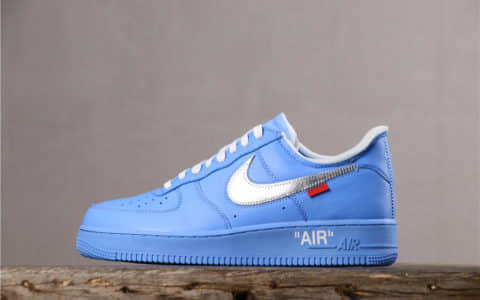 OFF-WHITE x Nike Air Force 1耐克OW联名空军一号北卡蓝银钩纯原进口皮料原鞋开发 货号：CI1173-400