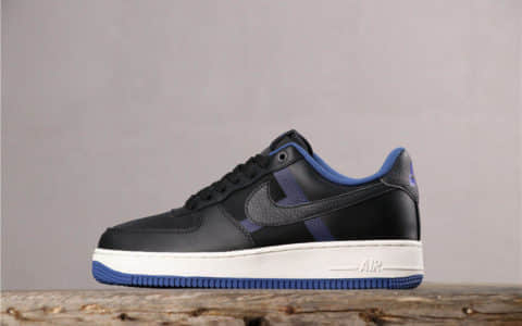 Nike AIR FORCE 1 07 LV8耐克af1黑蓝公司级带半码网皮结合休闲鞋 货号：CI0060-001