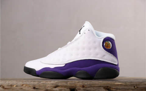 Air Jordan 13 Lakers Rivals乔丹13代篮球鞋外贸1.0版本官网全新二维码鞋标 货号：414571-105