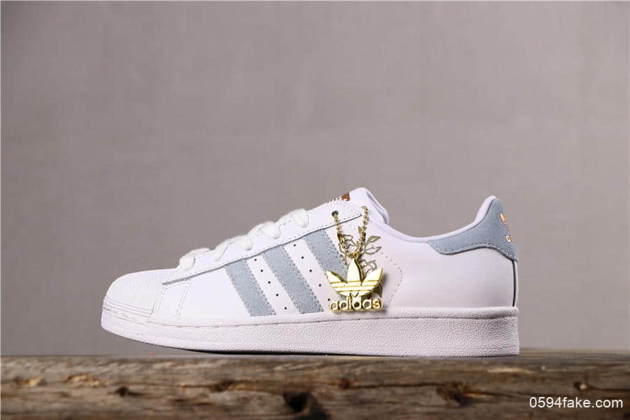 Adidas Originals Superstar阿迪达斯贝壳头金标白灰花卉真标带半码EVA 