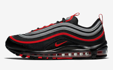 耐克Max97系列在添新成员！Nike Air Max 97“Bred”夺目耀眼的3M反光银 货号：921826-014