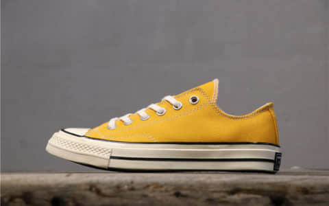 Converse All Star 1970S匡威帆布鞋低帮黄真标带半码硫化高品质双围布围条 货号：162063C