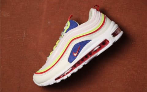 Nike Air Max 97 SE炫彩蓝白粉 耐克炫彩气垫97三原色红外线公司级 货号：AQ4137-101