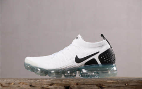 Nike Air VaporMax FLYKNIT 2耐克全掌气垫2.0白黑纯原带半码 百搭慢跑鞋 货号：942842-103