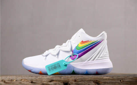 Nike Kyrie 5耐克欧文5代白彩虹公司级 正确原楦版本原盒原标 货号：AO2919-180