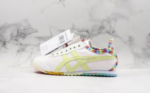 Onitsuka Tiger MEXICO66 Paraty Slip-On亚瑟士真标鬼冢虎彩虹一脚蹬帆布鞋 货号：1183A502-100