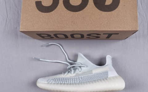 阿迪达斯Yeezy 350 Boost V2 Citrin Reflective椰子OG纯原全新冰蓝渐蓝拼接满天星侃爷椰子跑步鞋 货号：FW3043