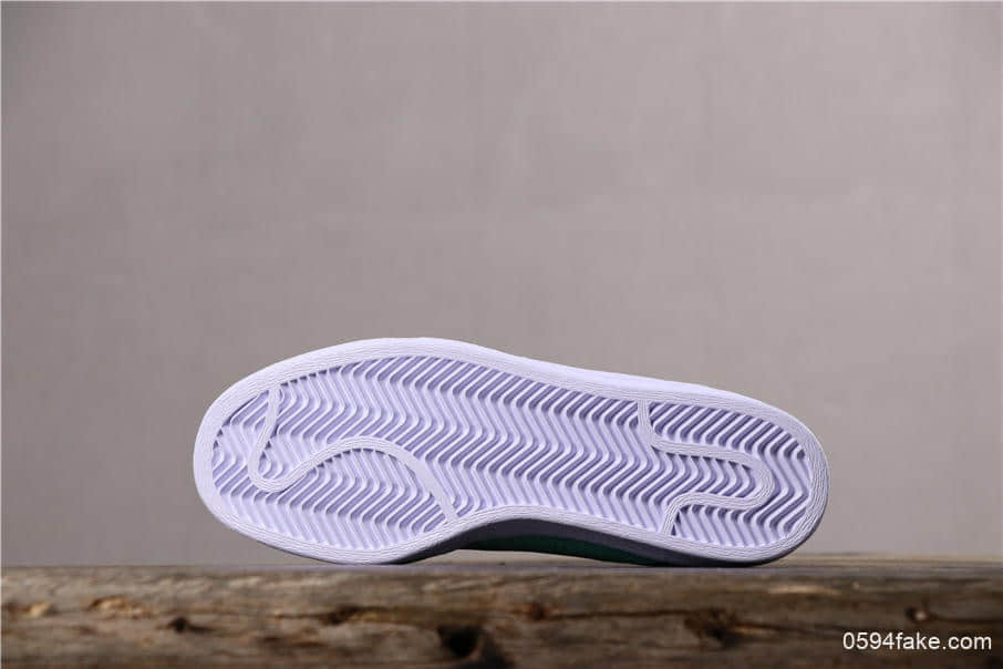 阿迪达斯Adidas SUPERSTAR SLIP ON W S贝壳头公司级交叉绑带薄荷绿白山联名款 货号：S76407