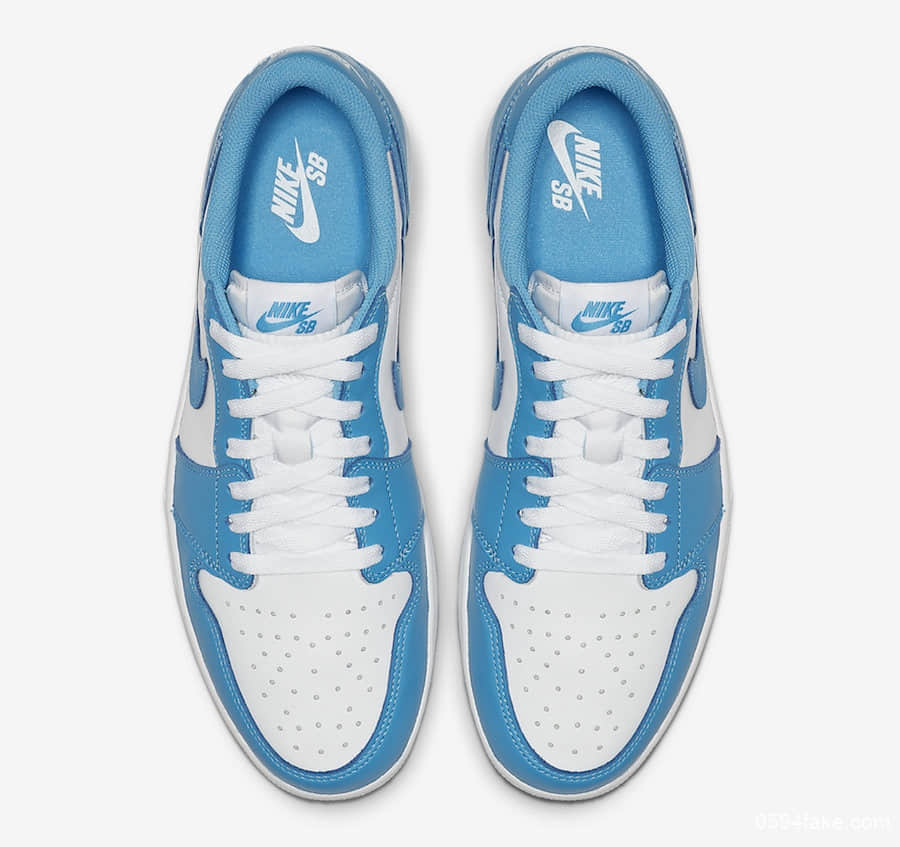 清新白蓝配色！Nike SB x Air Jordan 1 Low“UNC”即将发布！ 货号：CJ7891-401
