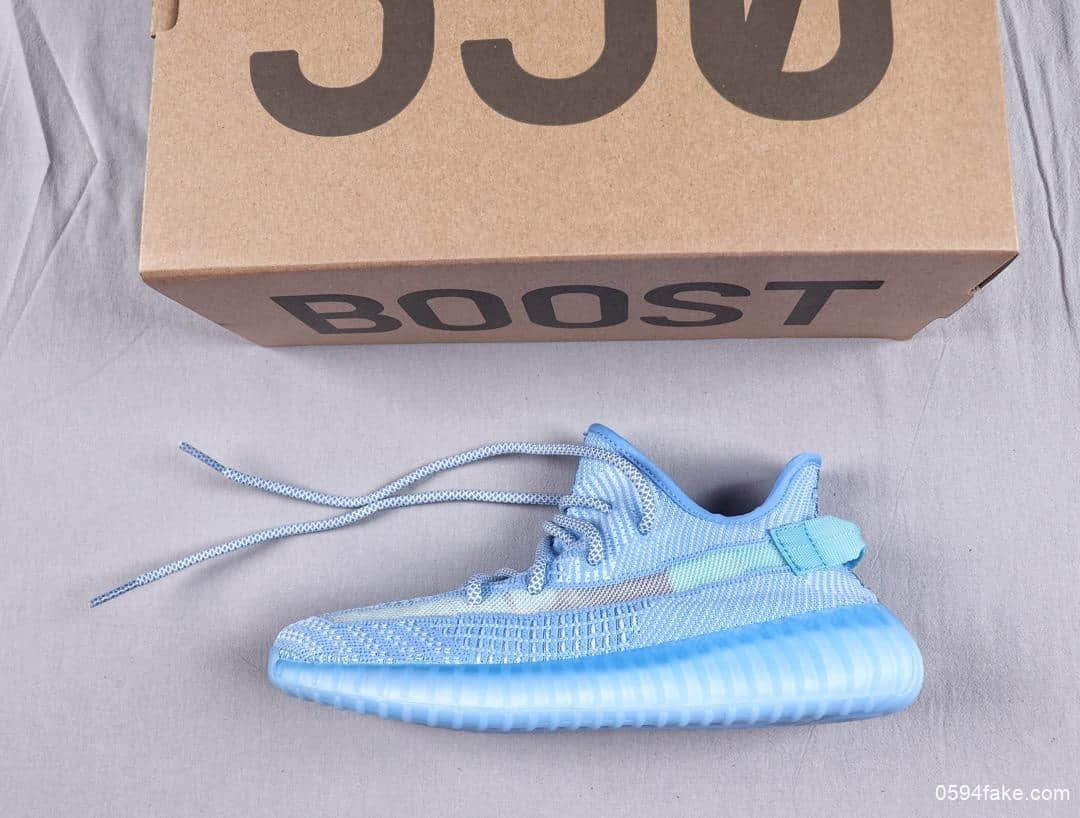 Adidas Yeezy BOOST 350 V2 Bluetr Antlia纯原版本侃爷明星同款百搭轻便爆米花中底休闲运动慢跑鞋 货号：FW9008