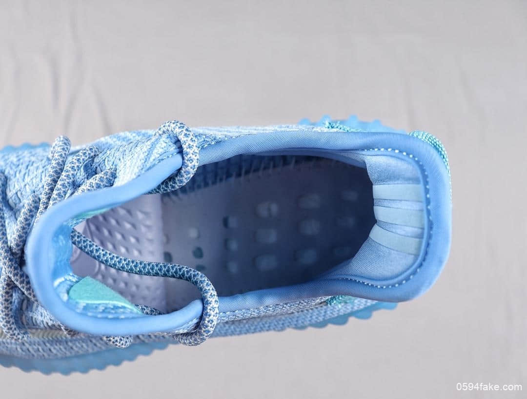 Adidas Yeezy BOOST 350 V2 Bluetr Antlia纯原版本侃爷明星同款百搭轻便爆米花中底休闲运动慢跑鞋 货号：FW9008