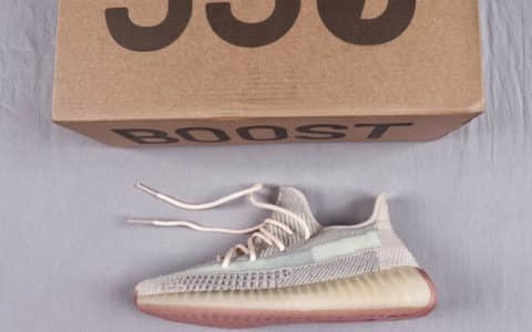 阿迪达斯Adidas YEEZY BOOST 350 V2 Citrin Reflective百搭轻便爆米花中底休闲运动慢跑鞋OG纯原镂空柠檬素浅黄拼接满天星 货号：FW5318