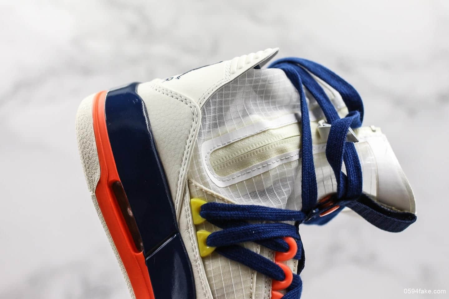 耐克Nike Air Jordan 3 RTR EXP Lite公司级AJ3白蓝配色透明蝉翼休闲穿搭文化篮球中筒靴  货号：BQ8394-100