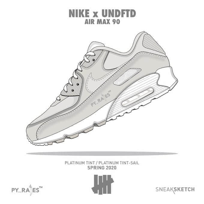 耐克全新Undefeated x Nike Air Max 90三款新配色将于2020年春季推出！