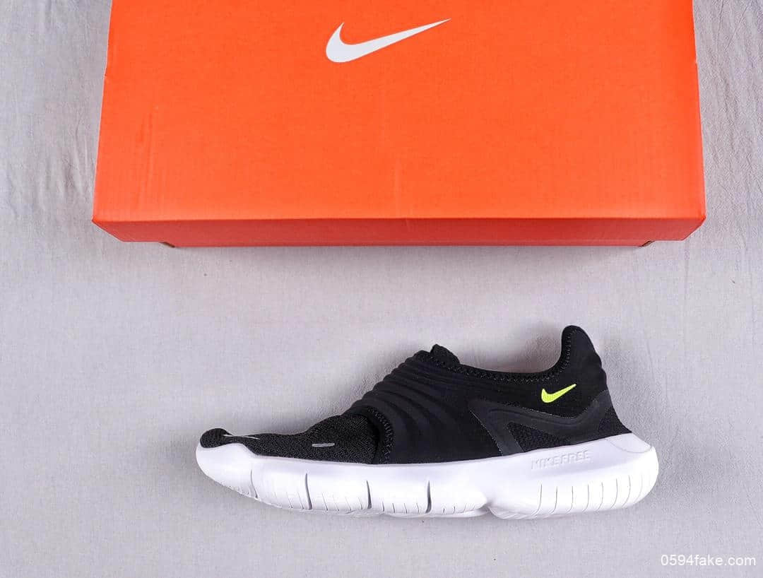 耐克Nike Free Rn Flyknit 3.0赤足轻便跑鞋功能赤足大底针织弹性原面无鞋带公司级版本 货号：AQ5707-001