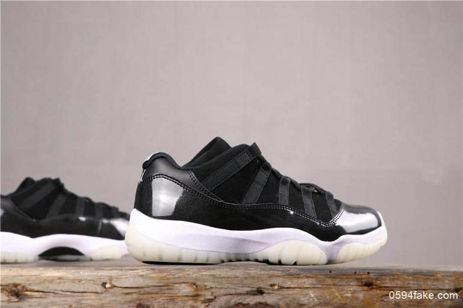 乔丹Air Jordan 11 Low Barons AJ11乔11低帮黑银纯原虎扑版本原装真碳纤维纯头层乔丹实战篮球鞋 货号：528895-010