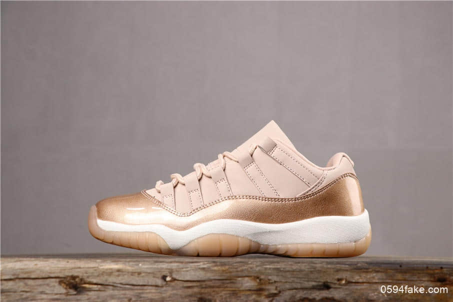 乔丹Air Jordan AJ11 Low Rose Gold玫瑰金AJ11女生专属配色低帮篮球鞋区别市面通货版本 货号：AH7860-105