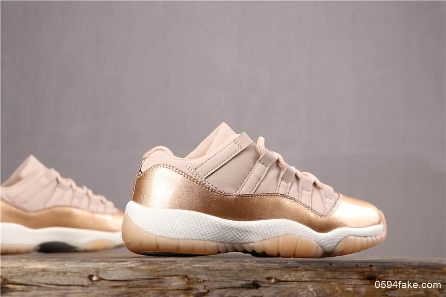 乔丹Air Jordan AJ11 Low Rose Gold玫瑰金AJ11女生专属配色低帮篮球鞋区别市面通货版本 货号：AH7860-105