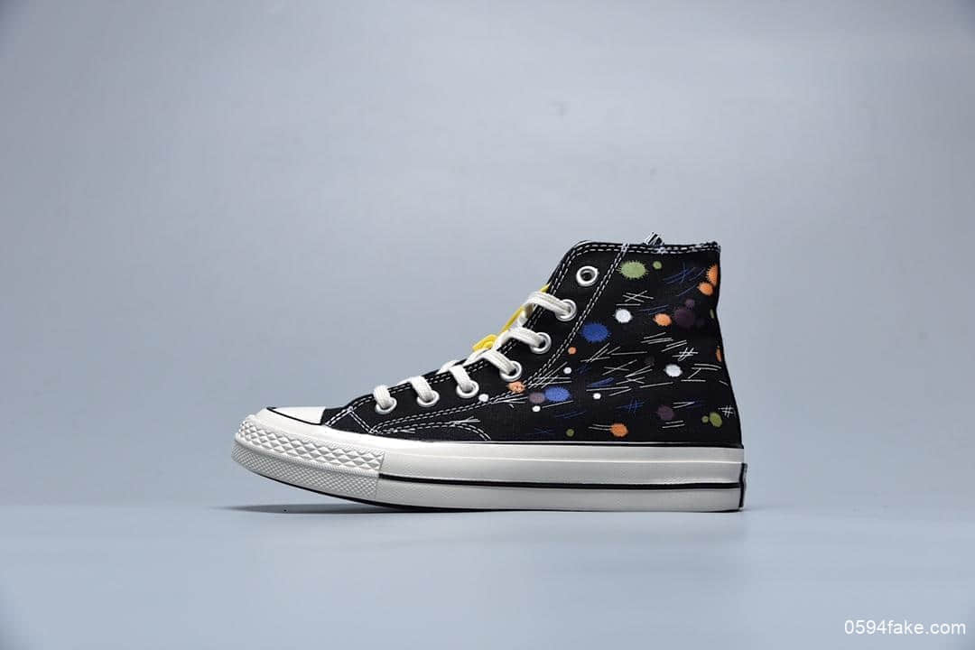 匡威Converse Chuck 70张艺兴同款涂鸦手绘公司级三星标高帮男女帆布鞋 货号：162210C