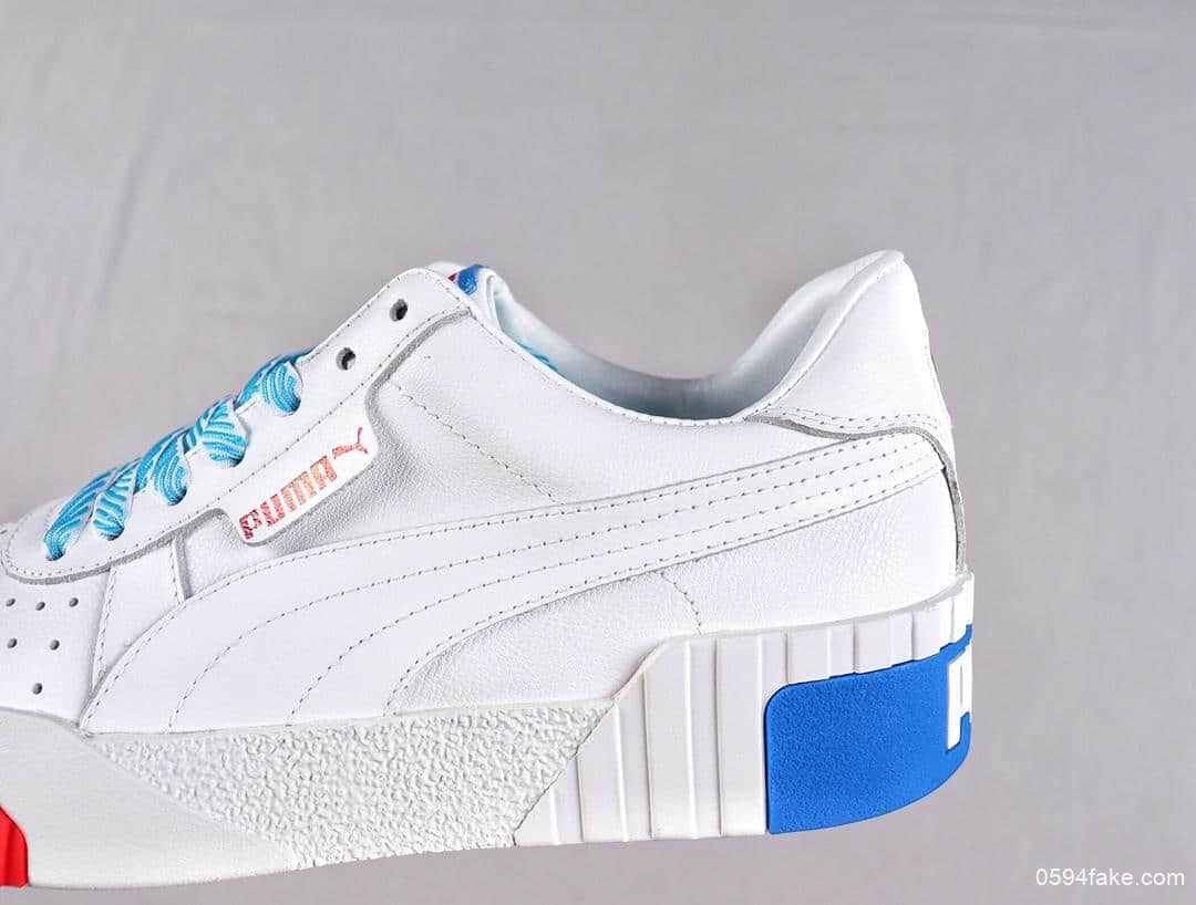 彪马PUMA Cali Women's Leather东莞纯原级复古网球风松糕百搭休闲运动皮革板鞋白皮革宝蓝红 货号：370248-01