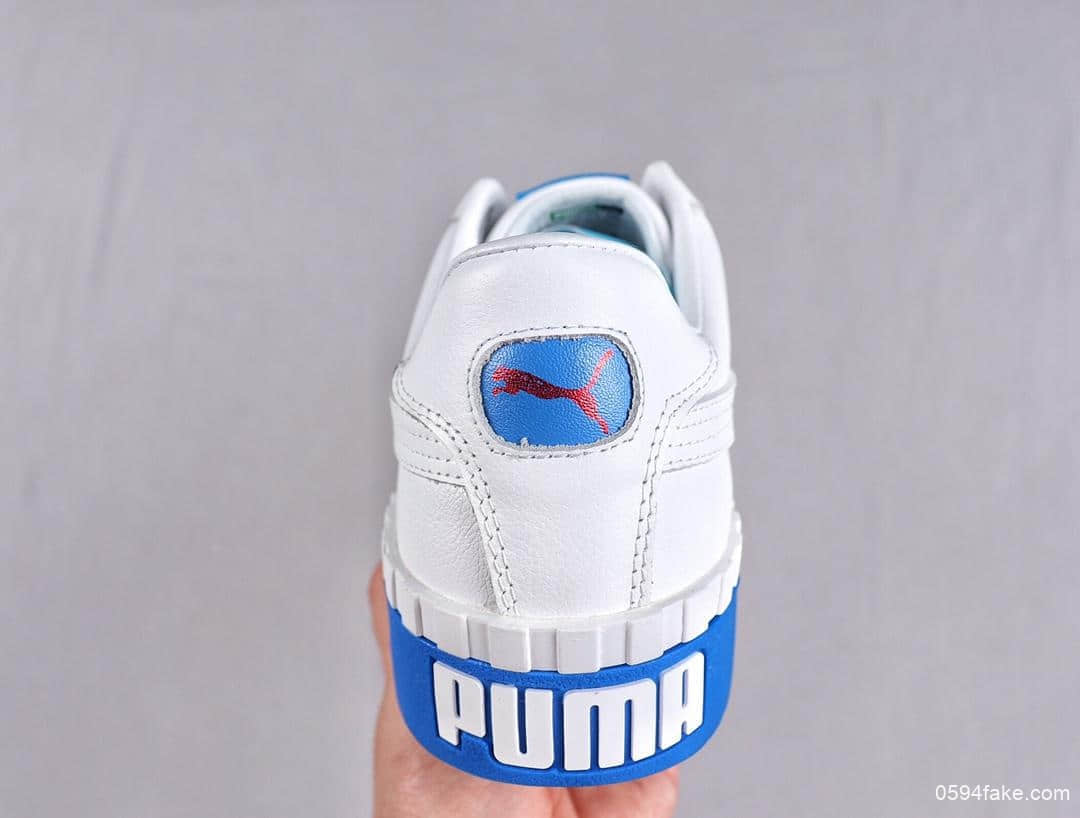 彪马PUMA Cali Women's Leather东莞纯原级复古网球风松糕百搭休闲运动皮革板鞋白皮革宝蓝红 货号：370248-01