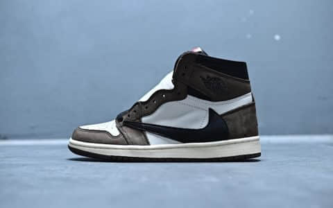 乔丹Travis Scott x Air Jordan 1 Retro High OG Cuctus Jack乔1AJ1高帮反向倒勾OG纯原版本几率过验市面最高版本 货号：CD4487-100