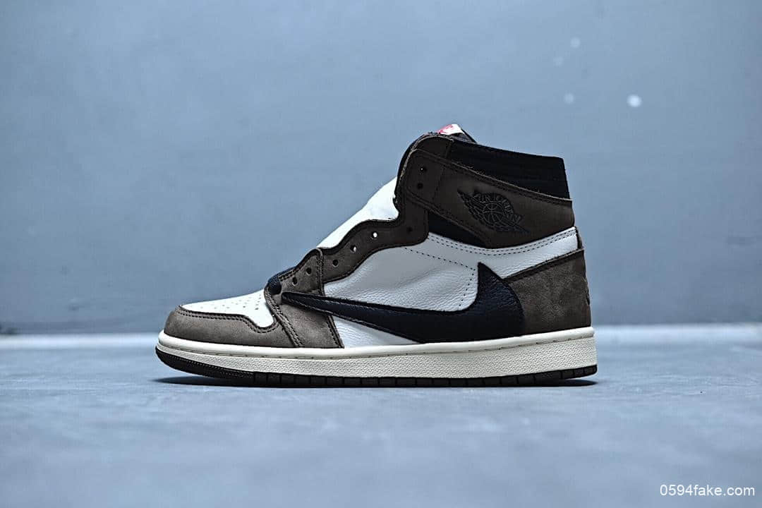 乔丹Travis Scott x Air Jordan 1 Retro High OG Cuctus Jack乔1AJ1高帮反向倒勾OG纯原版本几率过验市面最高版本 货号：CD4487-100