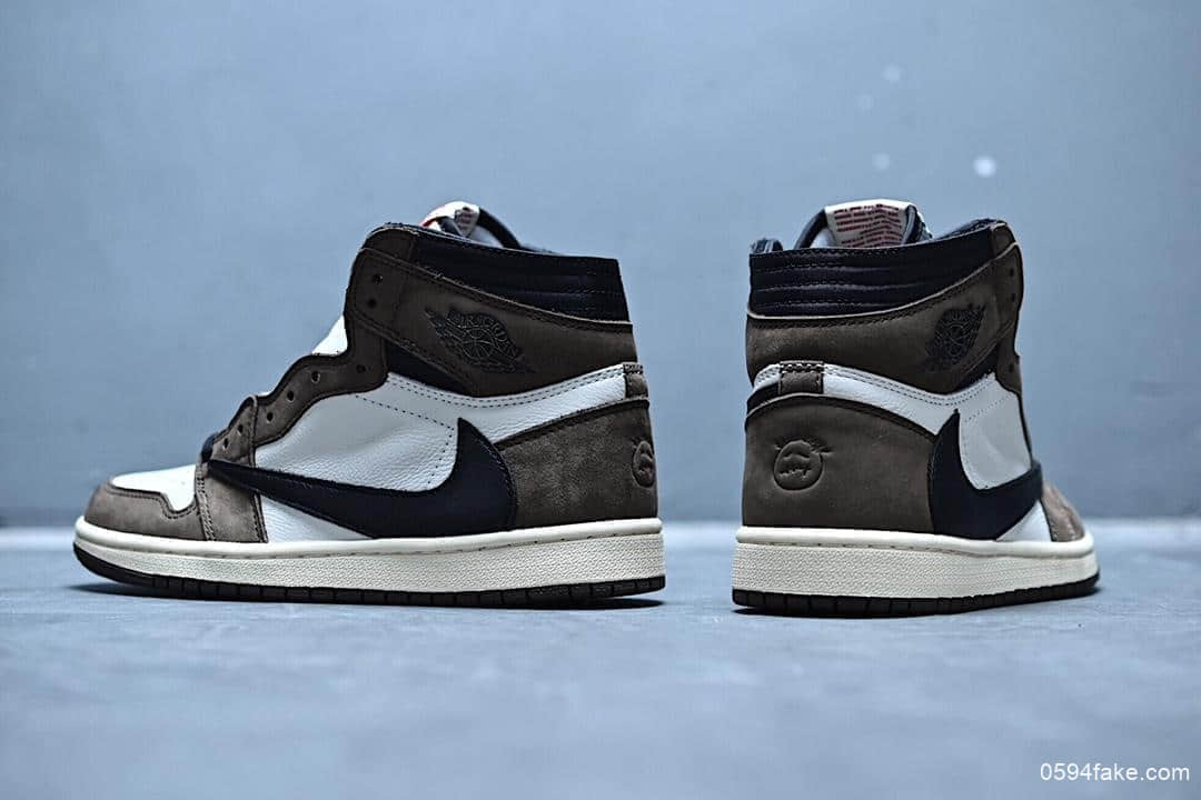 乔丹Travis Scott x Air Jordan 1 Retro High OG Cuctus Jack乔1AJ1高帮反向倒勾OG纯原版本几率过验市面最高版本 货号：CD4487-100