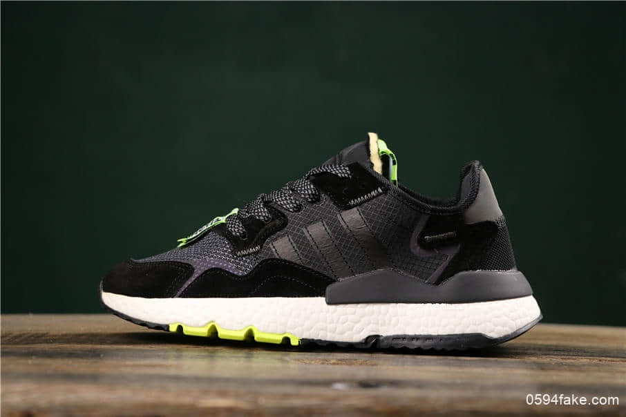 阿迪达斯Adidas Nite Jogger 2019 Boost夜行者真标高品质王嘉尔同款炫彩反光上海限定配色复古休闲运动跑鞋 货号：EG2202