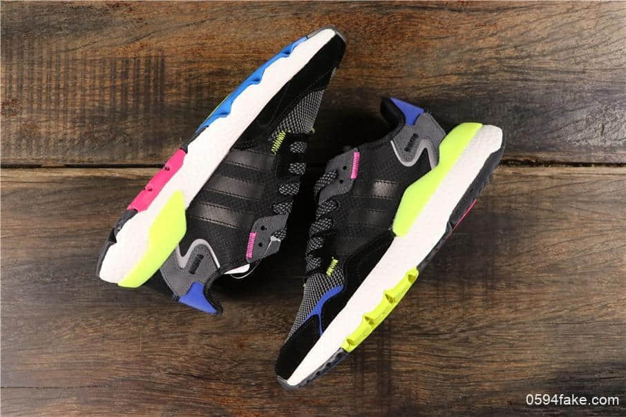 阿迪达斯Adidas Nite Jogger 2019 Boost夜行者网布搭配麂皮拼接打造鞋面真标高品质原厂大底 货号：EE9462