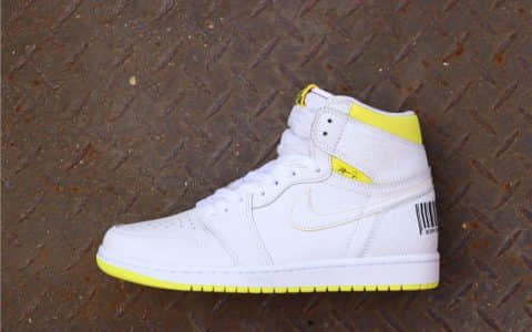 Air Jordan 1 “First Class Flight”高帮白黄条形码 乔丹TOP版本高品质AJ1 货号：555088-170