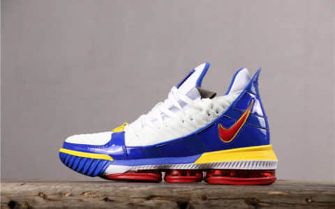 Nike Lebron Xvi EP红蓝 耐克真标版本勒布朗詹姆斯16代超人配色詹皇最新战靴改款 货号：CD2450-100