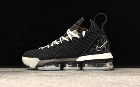 Nike Lebron Xvi EP黑人月 耐克纯原级勒布朗詹姆斯16黑白鸳鸯分离式Zoom搭载真纤维实战篮球鞋 货号：BQ5970-101