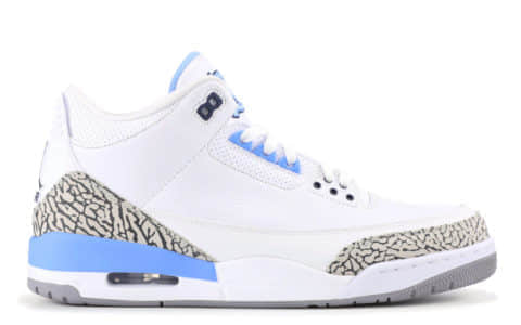 AIR JORDAN 3 “UNC” 全新乔丹3代预计将于2020年春季发布 货号：CT8532-104